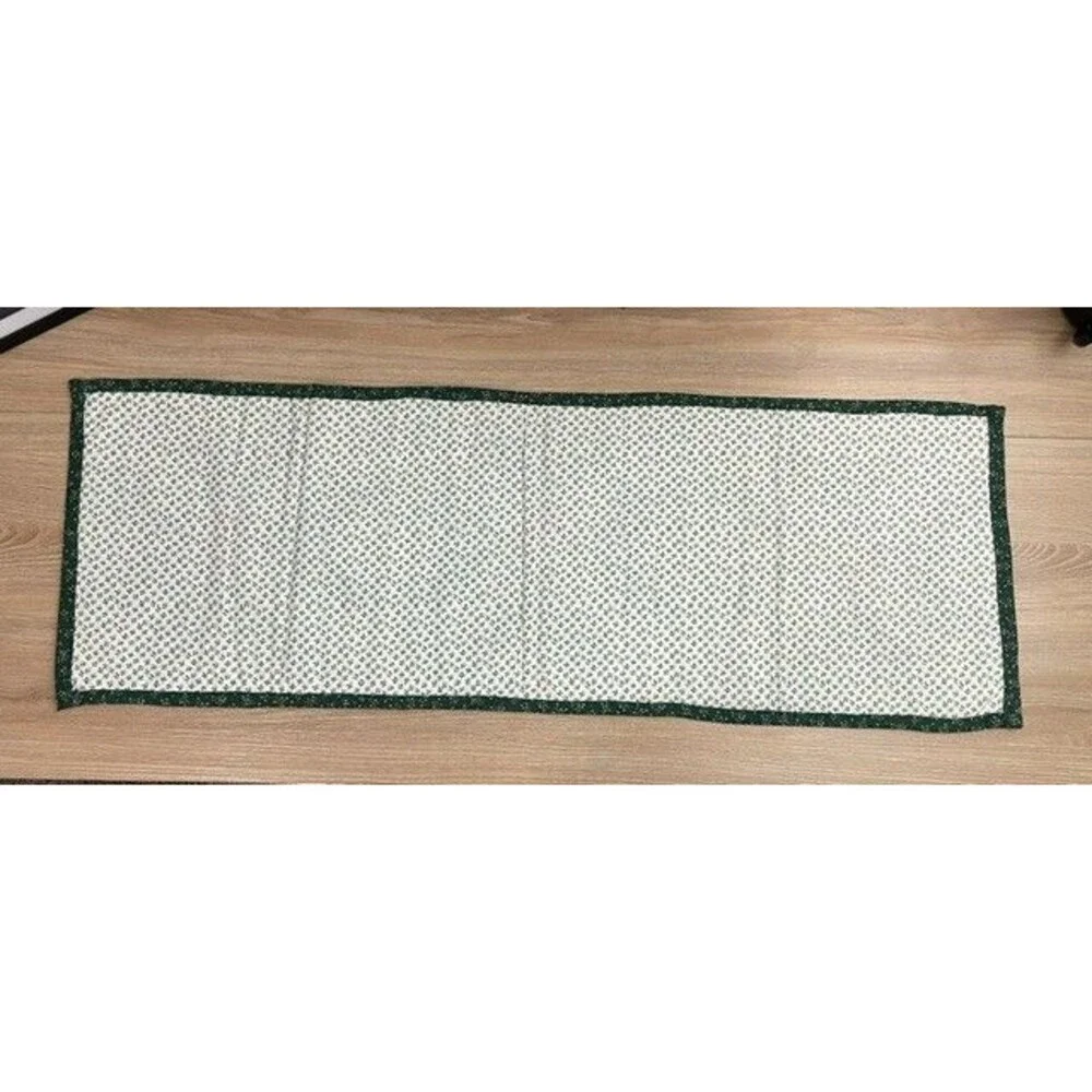 Handmade Reversible Quilted Christmas Table Runner 41.5 in. x 14.5 in. Green/Red